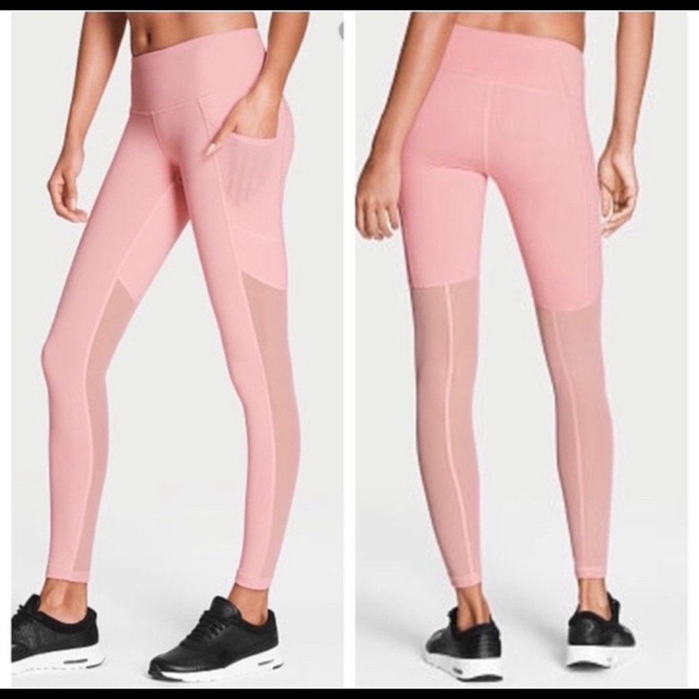 Victorias secret knockout leggings, solid mesh, mauve color